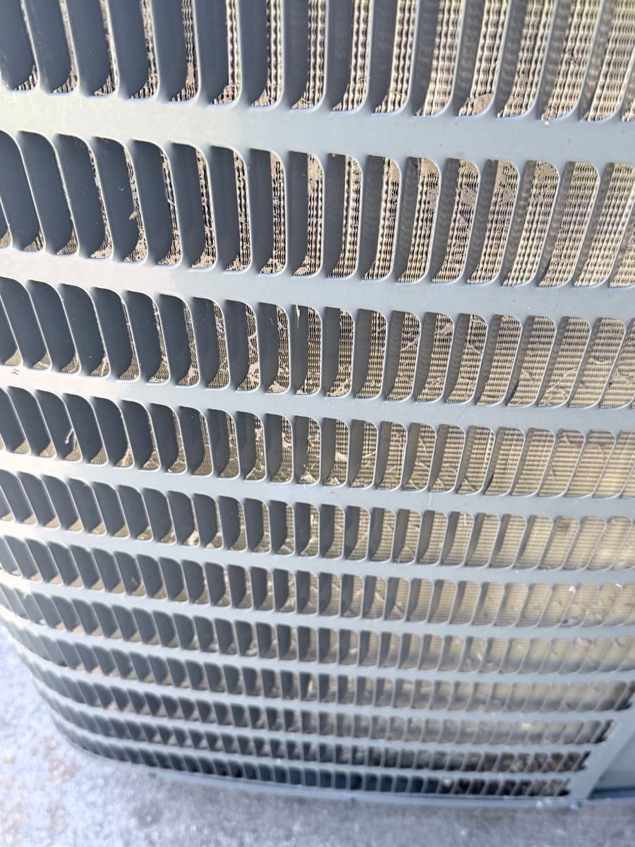 Condenser fins before cleaning